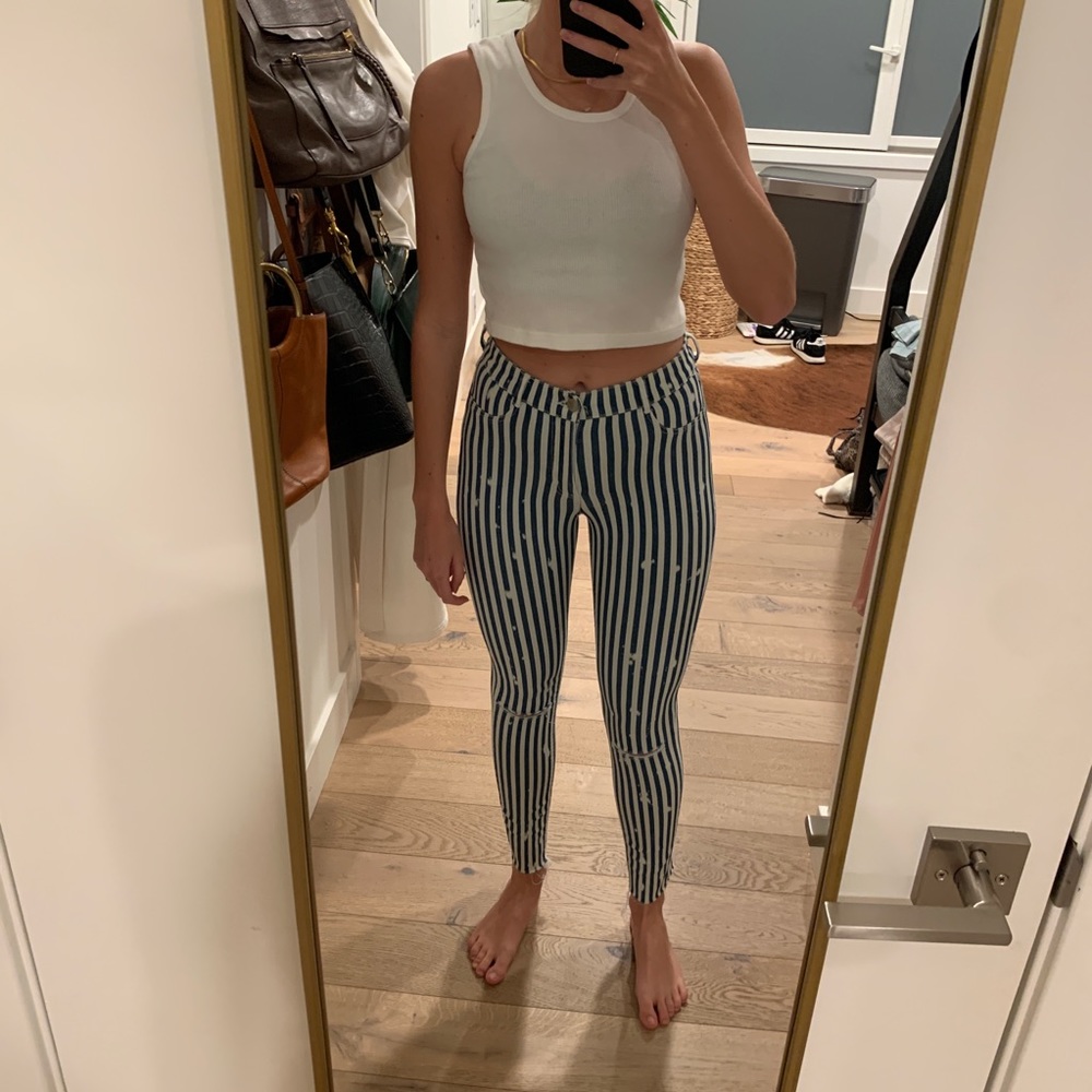 ZARA pin striped jeans